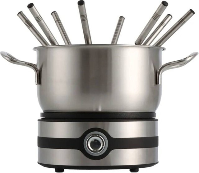 Mauviel 1830 Elektrisches Fondue-Set aus Edelstahl in Silber, B/H/T: 27 x 20 x 27 cm - Bild 1