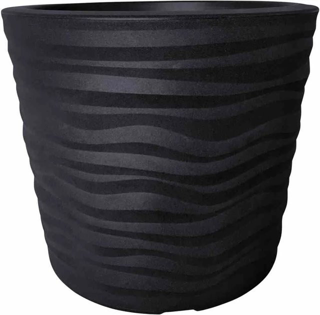 Siena Garden Pflanzgefäß Eco Madrid Schwarz Breite: 35 cm, Höhe: 30 cm - Bild 1