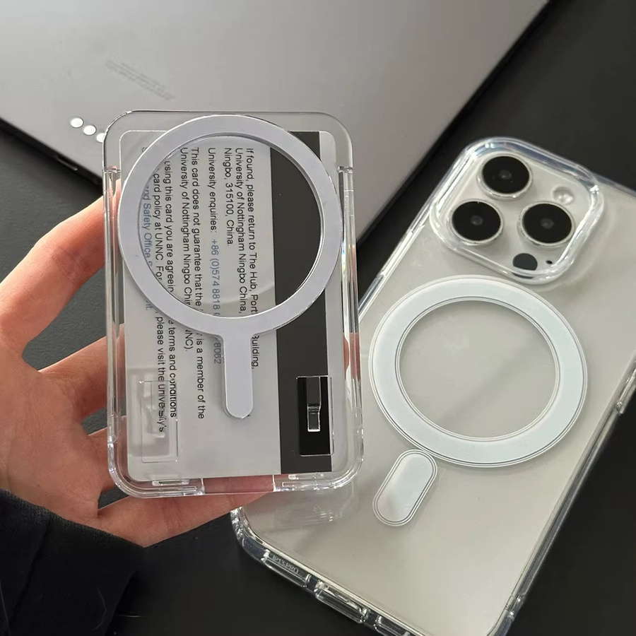 Keai Transparente Acryl-Geldbörse mit Foto- und Kartenfach für MagSafe, Magnet-Hülle für iPhone 17, 16, 15, 14, 13, 12 Pro Max - Bild 3