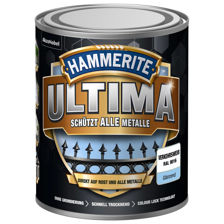 Hammerite Ultima Premium Metall-Schutzlack glänzend in Weiß, 750 ml - Bild 2
