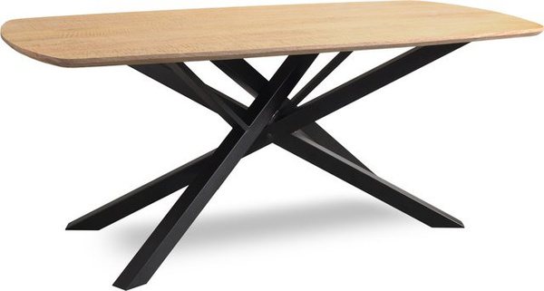 WOLFMÖBEL Esstisch aus massivem Mango-Holz in Beige, oval, B/T/H: 180 x 90 x 77 cm