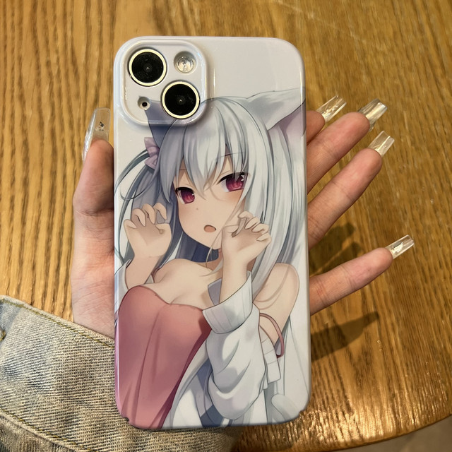 Schutzhülle mit weißem Kätzchen-Design für Apple iPhone 11 12 13 14 15 16 Pro Max XR XS 8 7 Plus X SE in Weiß - Bild 1