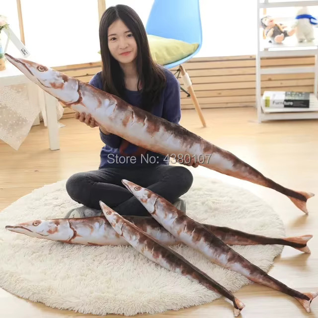 YUZHINUO Saury Fisch Kissen, Plüsch, Meerestiere, Weiß, Bunt / Mehrfarbig - Bild 3