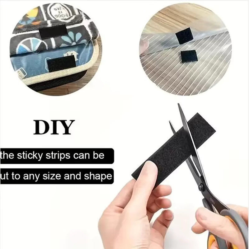 2 Rollen selbstklebendes Klettband in Weiß, 2 x 10 m Nylonverschluss für DIY-Handwerk und Teppichbefestigung - Bild 2
