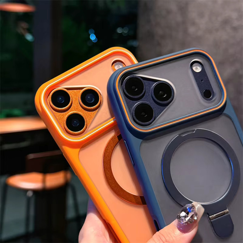 Magnetische iPhone Schutzhülle mit Ringhalter und MagSafe Kompatibilität in Transparent oder Gold - Bild 3