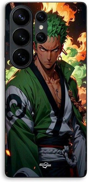 MANIACASE Handyhülle für Samsung Galaxy S26 Ultra mit One Piece Zoro Manga Anime 3D Kunst Design in Schwarz und Multicolour - Bild 1