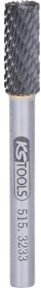 KS Tools HM Zylinder-Frässtift Form A mit Stirnverzahnung in Silber, Durchmesser: 8 mm - Bild 1