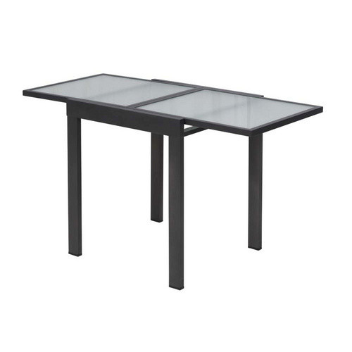 MERXX Ausziehtisch mit Sicherheitsglas in Schwarz und Grau, B/T/H: 65 x 65 x 75 cm - Bild 2