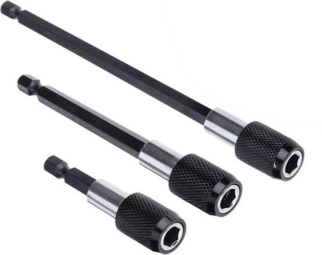Kkmoon 3er-Set Magnetische Schnellspanner Bit-Halter für 1/4 Zoll Sechskantschaft, Schwarz - Bild 1