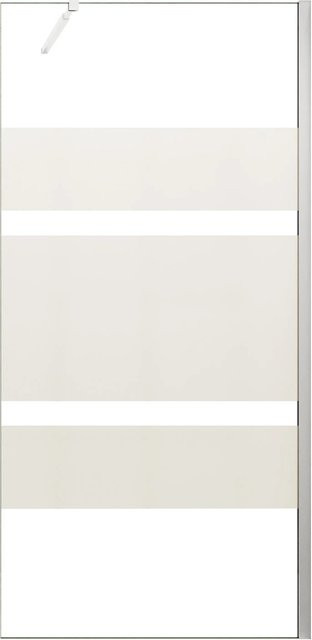 AICA Walk In Duschwand aus ESG Glas, teilsatiniert, Farbe: Silber/Transparent, B: 120 cm, H: 190 cm, inklusive flexiblem Stabilisator für 6-10 mm Glas - Bild 1