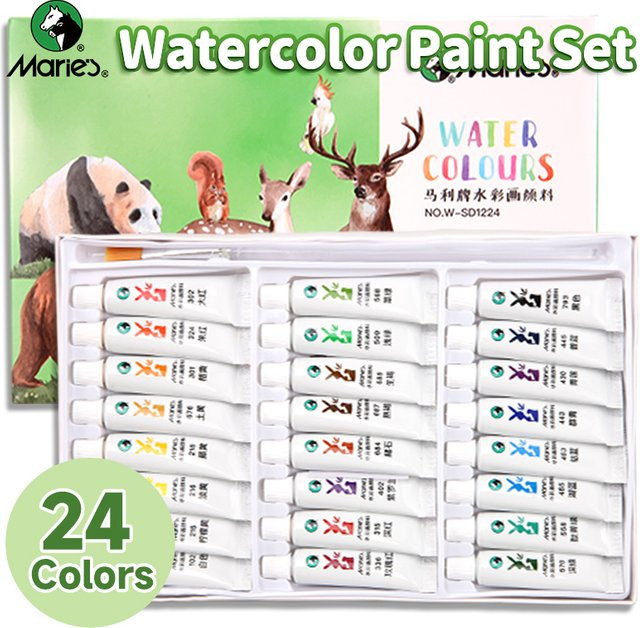 Marie's Aquarellfarben-Set mit 24 Farben in 5 ml Tuben, Multicolor, für Erwachsene und Hobbyisten - Bild 1