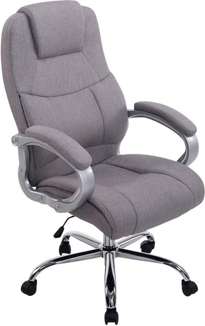 TPFLiving Bürostuhl Apodo Executive Chair aus Stoff in Grau mit Armlehnen und Rollen, B/T/H: 70 x 70 x 122 cm - Bild 1