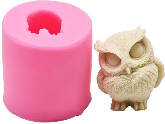 CosyHome Silikonform Eule für Fondant und Schokolade, pink - Bild 1