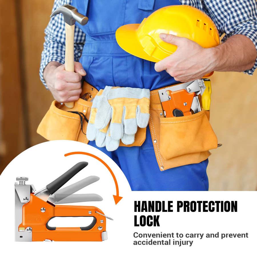 3-in-1 Polster-Tacker Set mit Heftklammernentferner in Orange für Heimwerker und Tischler - Bild 4