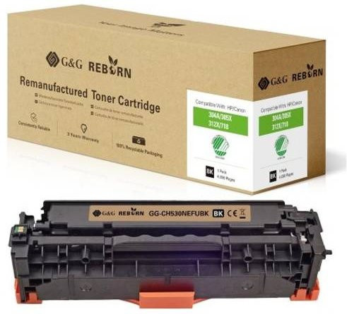 G&G Toner Cartridge Schwarz Kompatibel mit HP und Canon 304A 305X 312X 718K Remanufactured mit 4000 Seiten Reichweite - Bild 1