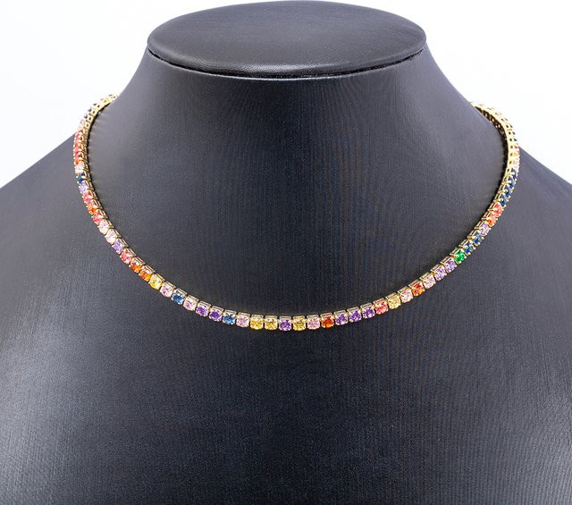 Nidin Halskette, Gold, Kristall, Zirkonia, Damen - Bild 1