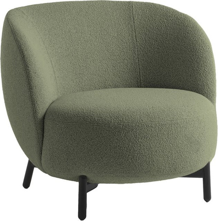 Kartell Lunam Sessel Orsetto mit grünem Bouclé-Stoff und Metallgestell