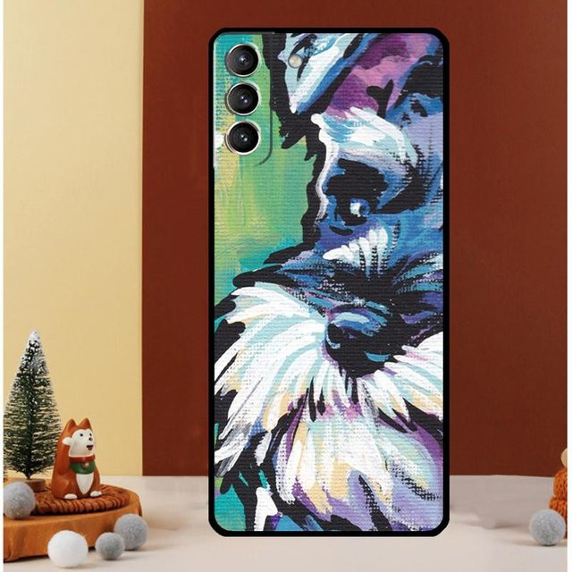 Samsung Galaxy Schutzhülle mit Schnauzer Hund Motiv in Multicolor für verschiedene Galaxy S Modelle - Bild 1