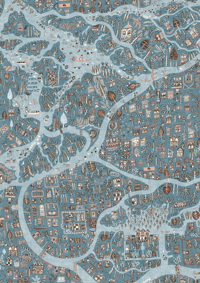Lewis & Wood Tapete Utopia Blue Almond Vlies Tapete mit botanischem Design in Blau - Bild 1