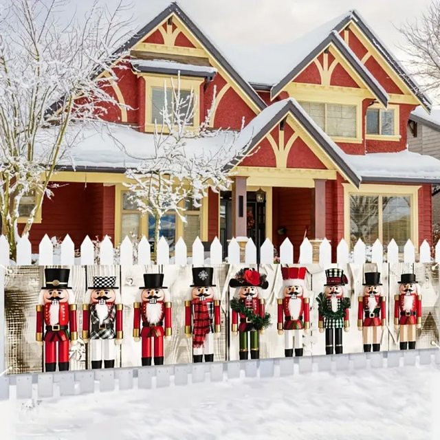 VIKAMA Nusssoldat Hofbanner als hängende Weihnachtsdekoration für Garten und Garage, Mehrfarbig, B/H: 180 x 35 cm - Bild 1