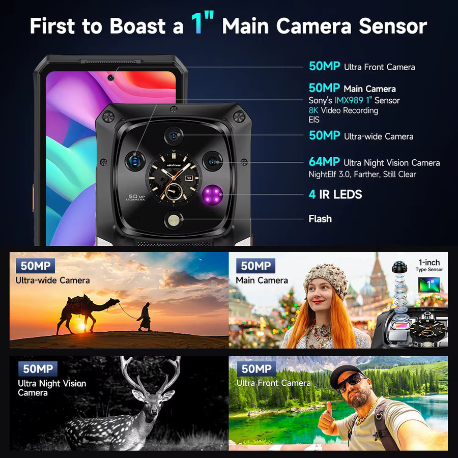 Ulefone Armor 28 Ultra 5G Robustes Android Smartphone mit 1TB ROM, 32GB RAM, 6.67 Zoll AMOLED Display in Schwarz - Bild 5