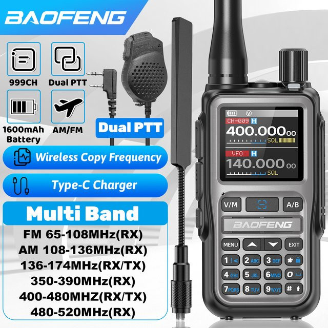 Baofeng UV 5R Mini Walkie-Talkie mit Bluetooth-Programmierung und Dual PTT in Schwarz und Orange - Bild 1