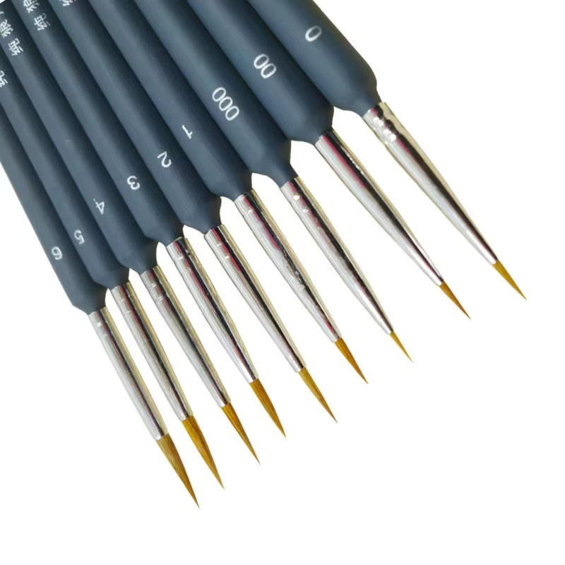 Professionelles Miniatur Pinsel Set aus Nylon für Zahl Malerei und Detailarbeiten in Schwarz - Bild 3