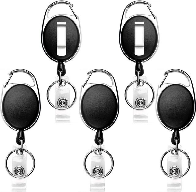 Mcneely Ausweishalter mit Karabiner-Gürtelclip und Schlüsselanhänger, 5er-Pack, Unisex - Bild 1