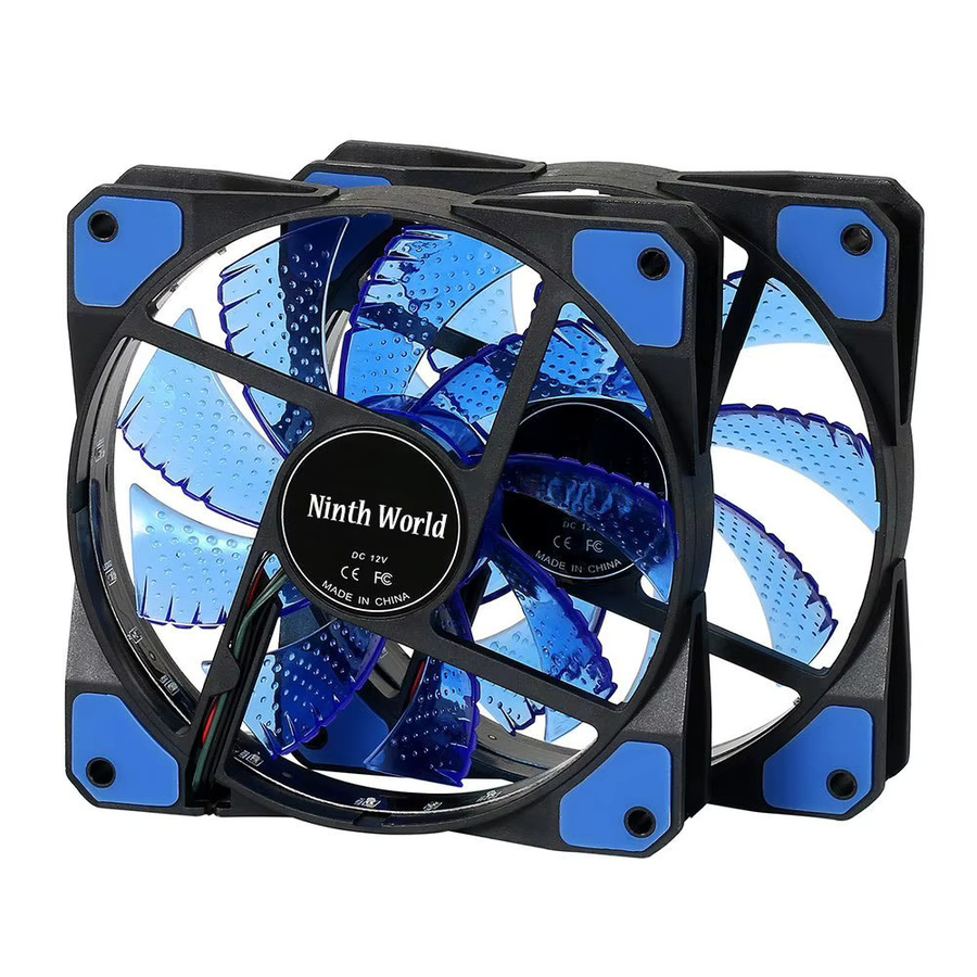 FTBTOC Blauer LED PC-Gehäuselüfter 120mm mit hohem Luftstrom, DC 12V, 3-Pin oder 4-Pin Anschluss für Desktop-Computer und CPU-Kühler - Bild 5