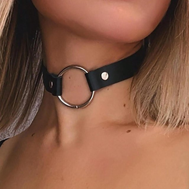 YIRAN Halskette Choker, Kunstleder, Schwarz, Damen - Bild 1