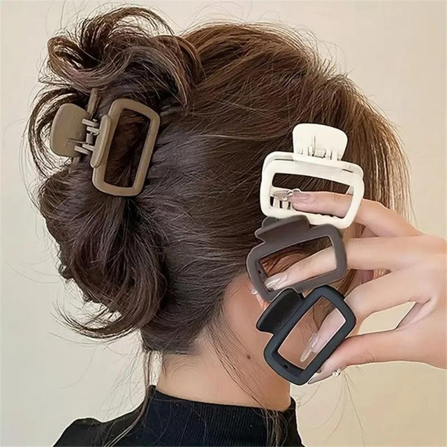 Haarnadel Greifspange, mattiert, geometrisch, black, Damen - Bild 1
