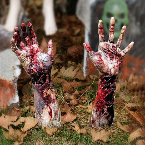 Shunfengshunshui Halloween Kartenstecker mit Blut-Geisterhand-Motiv in Mehrfarbig für gruselige Garten-Dekoration - Bild 8