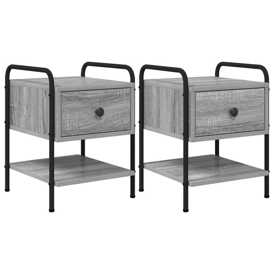 vidaXL Nachttisch Set 2 Stück Grau Sonoma modern B/T/H: 35 x 36,5 x 47 cm - Bild 2