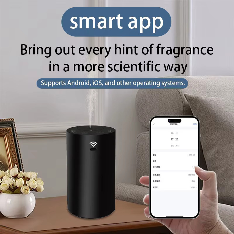 PDQ Tragbarer Auto-Aroma-Diffusor mit App-Steuerung in Schwarz und Silber - Bild 3