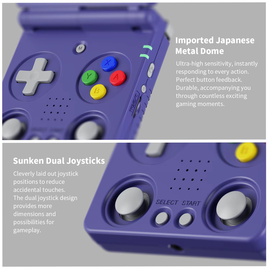 Anbernic RG35XXSP Flip Handheld-Spielekonsole in Grau mit 3,4-Zoll-IPS-Bildschirm, Linux, 64-Bit, 3300 mAh und WLAN als zusammenklappbarer Retro-Gaming-Player - Bild 5