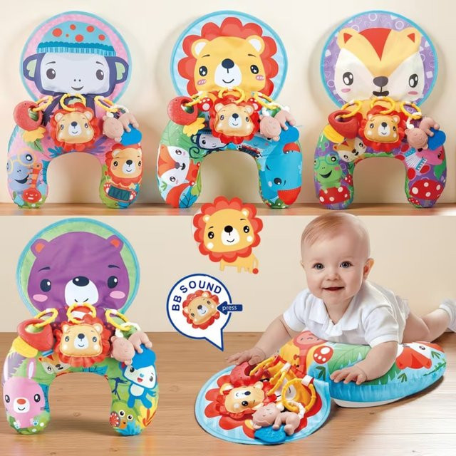 2-in-1-Baby-Bauchzeitskissen, Spielmatte, frühes sensorisches Spielzeug, ab 0 Jahre - Bild 1