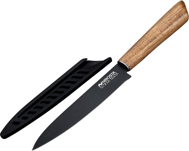 Nirosta Universalmesser Flow mit Edelstahl-Klinge und schwarzem Holzgriff, Klingenlänge: 13,5 cm - Bild 1