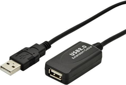 Digitus Aktives USB 2.0 Verlängerungskabel mit Signalverstärkung USB-A auf USB-A Schwarz 5,00 m - Bild 1