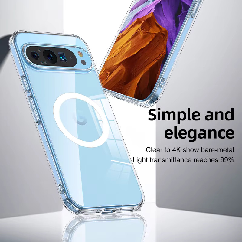 Robuste magnetische Airbag-Schutzhülle für Google Pixel 10a Pro XL 9 8 7 Pro in Transparent - Bild 5