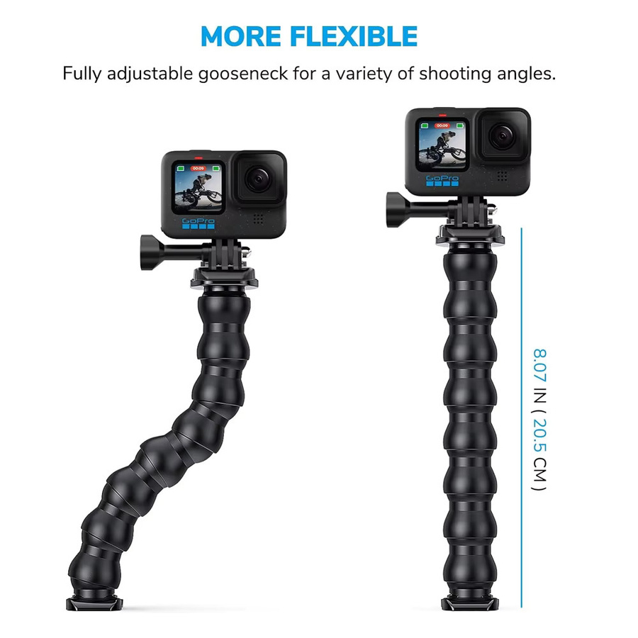 Jaws Flex Clamp Mount Verstellbarer Schwanenhalshalter für Action-Kameras in Schwarz - Bild 4