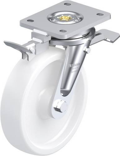 Blickle Lenkrolle LO-SPO 201G-ST-RI4 mit Feststeller, Farbe Weiß, Rad-Durchmesser: 20 cm, Tragfähigkeit: 1000 kg - Bild 1