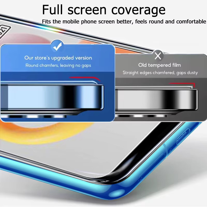 3er-Set gehärtetes Glas als Displayschutz für Realme C11 2021, transparent, mit Fingerabdruck-Entsperrung und Anti-Explosions-Schutz - Bild 2