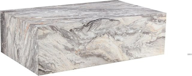 okwish Couchtisch in Skandinavischem Design mit Marmoroptik, rechteckig, Grau, B/T/H: 90 x 50 x 30 cm - Bild 1