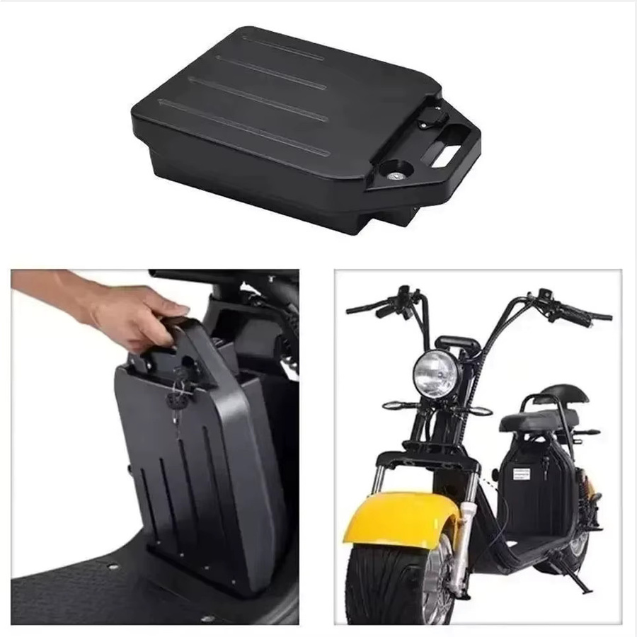 Wasserdichter Lithium-Ionen-Ersatzakku mit integriertem BMS für Citycoco Harley E-Motorrad, 60V, Farbe: Schwarz - Bild 5