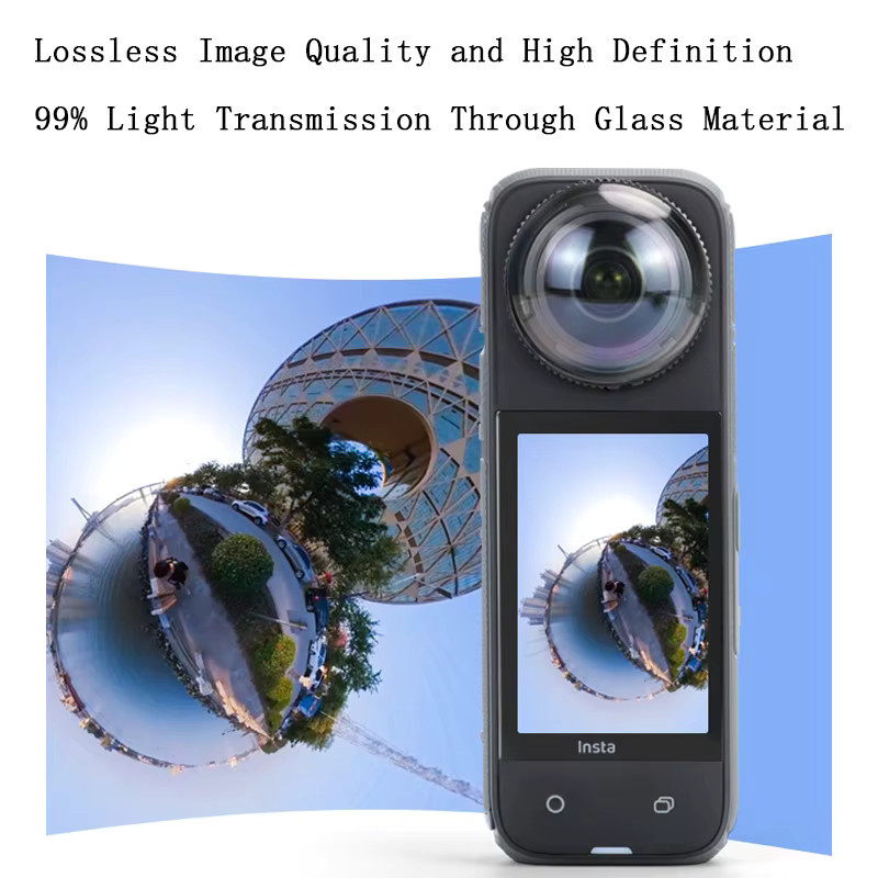 Insta360 X4 Objektivschutzkappe aus transparentem gehärtetem Glas als kratzfester Linsenschutz - Bild 4