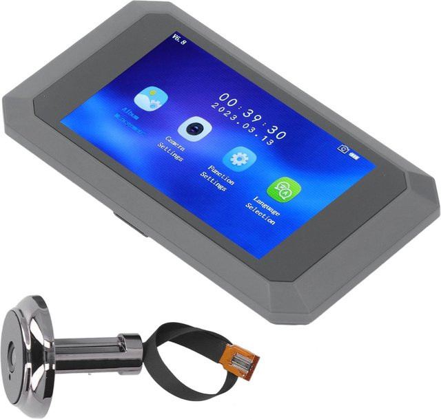 Koogeelife Video-Türspion mit 1080P Kamera, 3,97 Zoll Farbdisplay und 2200mAh Akku in Grau - Bild 1