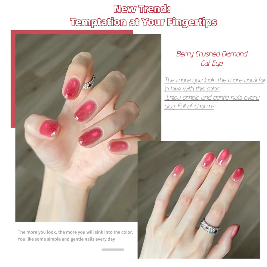 MISS MIANEL Cat-Eye Gel-Nagellack, Erdbeer-Marmelade - Bild 3
