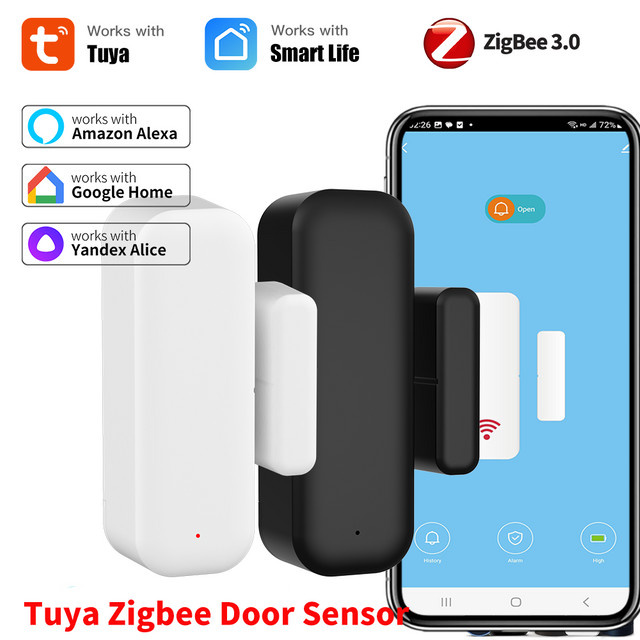 Tuya Zigbee 3.0 Fenster- und Türsensor in Weiß für Smart Home mit App-Steuerung und Alexa-Kompatibilität - Bild 1