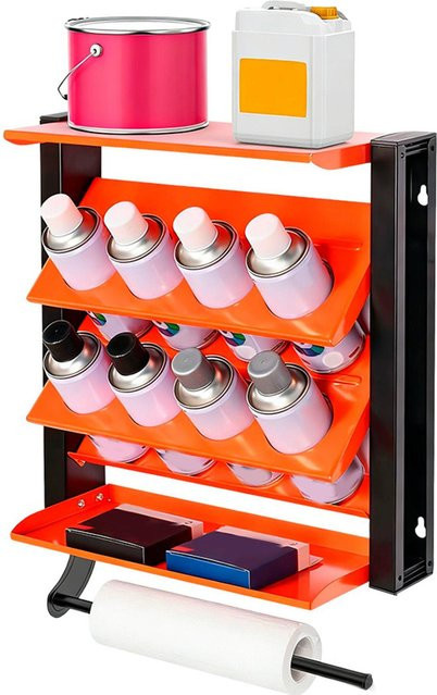 Igeteck Wandmontierter Sprühflaschenhalter mit 8 Schlitzen und 80 lbs Kapazität in Orange - Bild 1