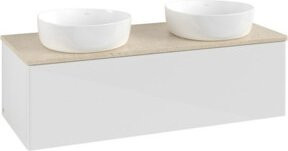 V&B Waschtischunterschrank Antao mit Beleuchtung, Weiß lackiert, B/T/H: 120 x 50 x 36 cm - Bild 1